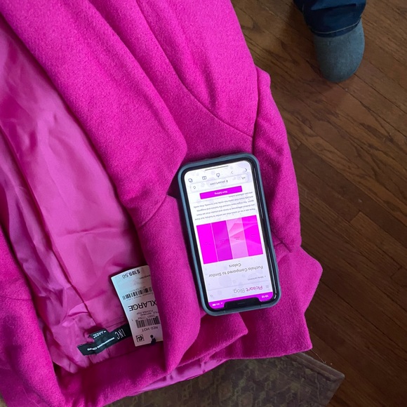 INC fuchsia magenta violet iris coat NWT XL - Picture 7 of 9